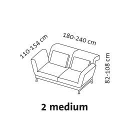 brühl moule medium - Sofa 73106 2-Sitzer mit Drehsitzen